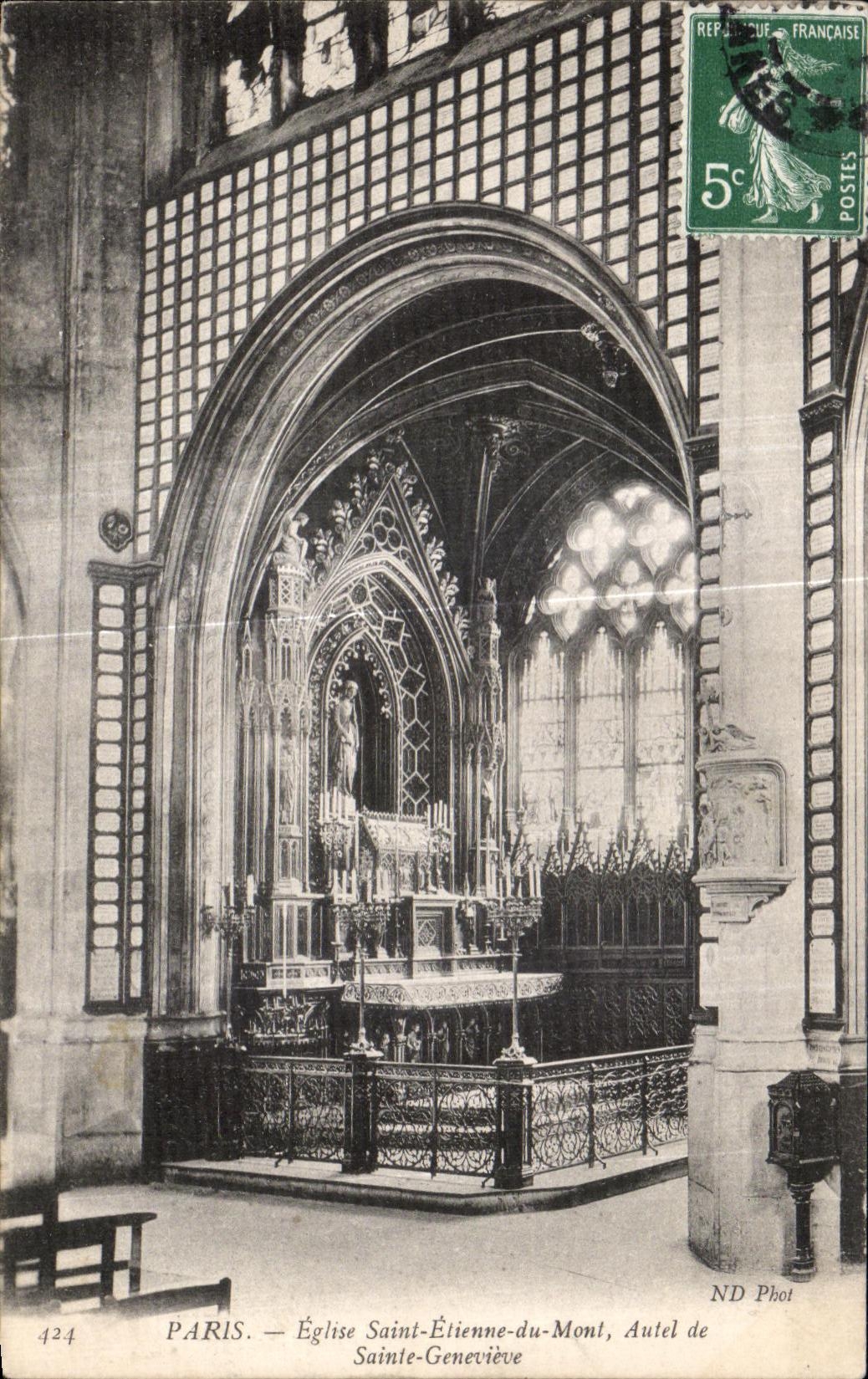 CPA Paris Church Saint Elienne of the Mount Furnace bridge of Sainte Genevieve