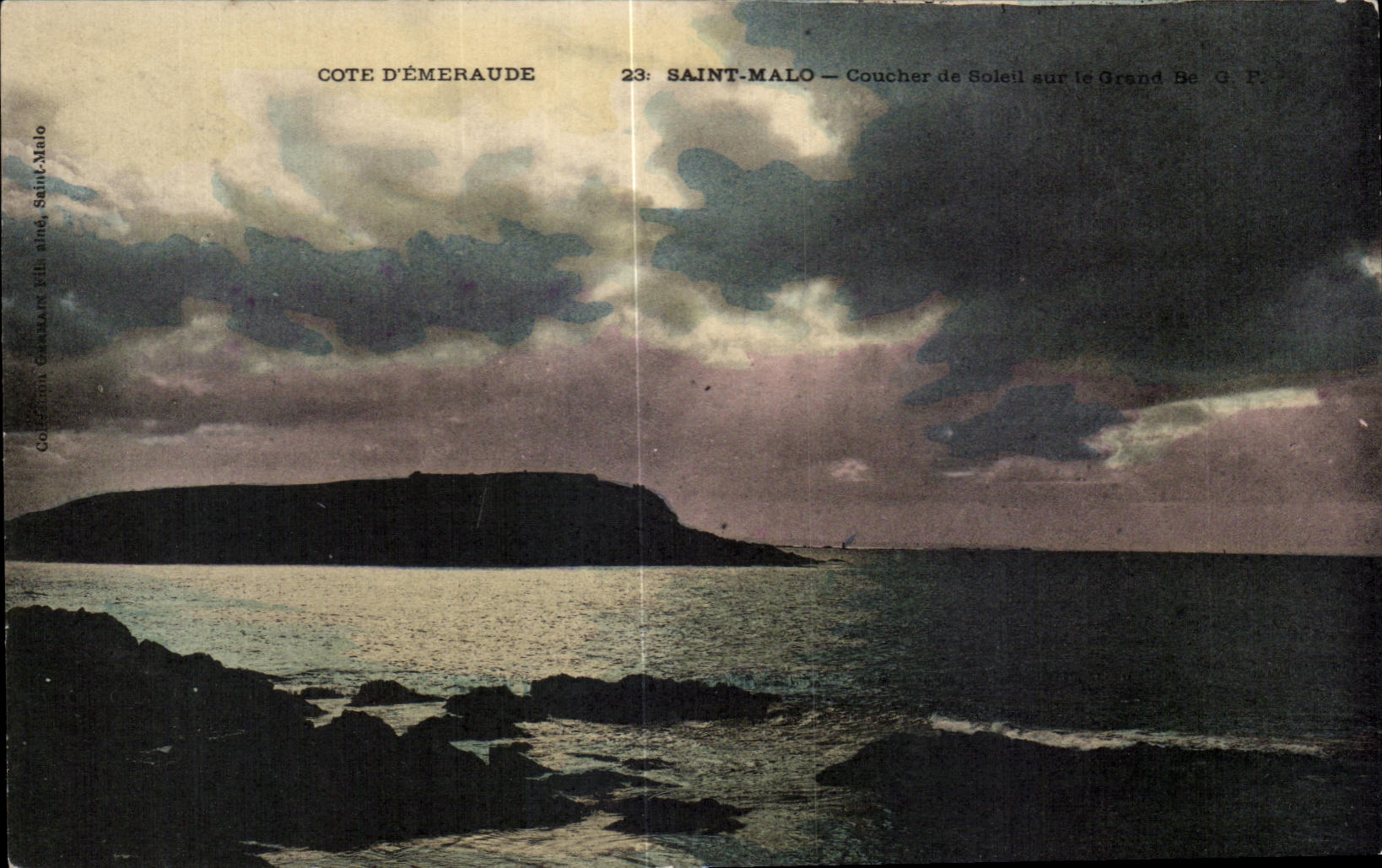 CPA Saint Malo Coucher de soleil sur le Grand Be