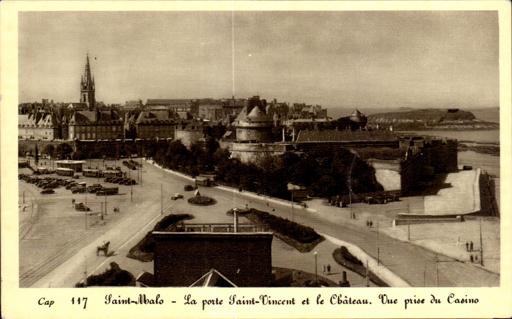 Santo Malo de CPA el santo Vincent de la puerta y el castillo visto de Caoino