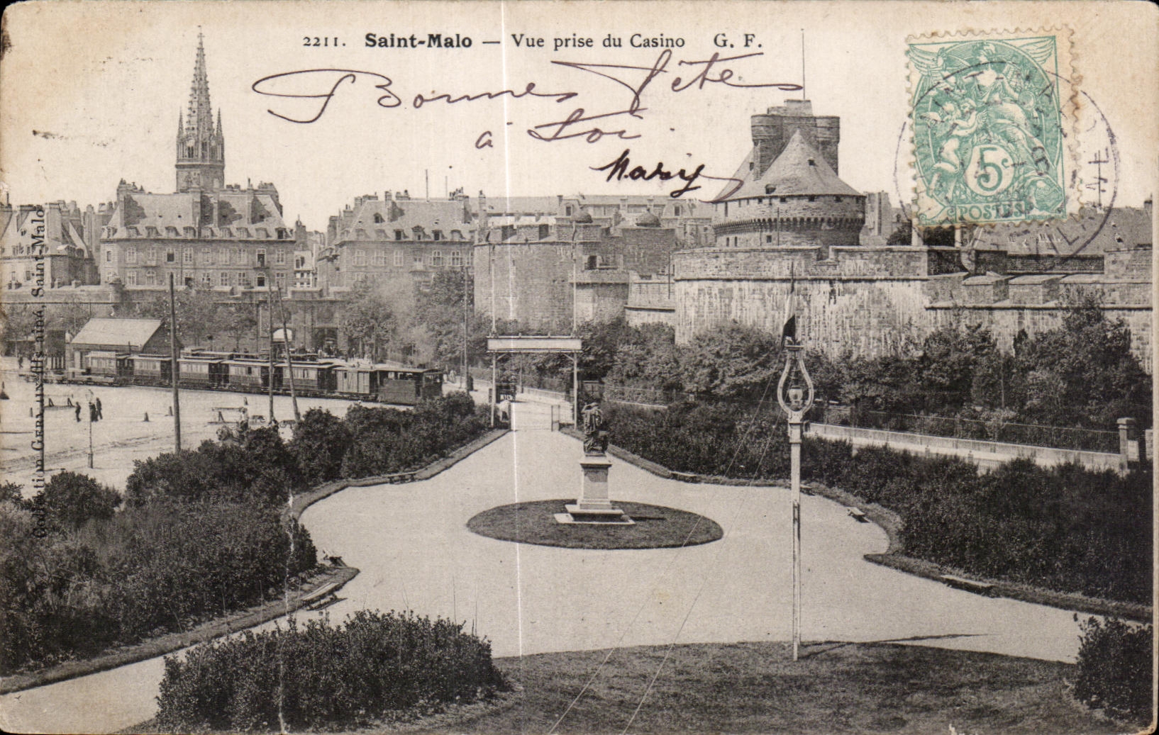 CPA Saint Malo Vue prise du Casino Train 