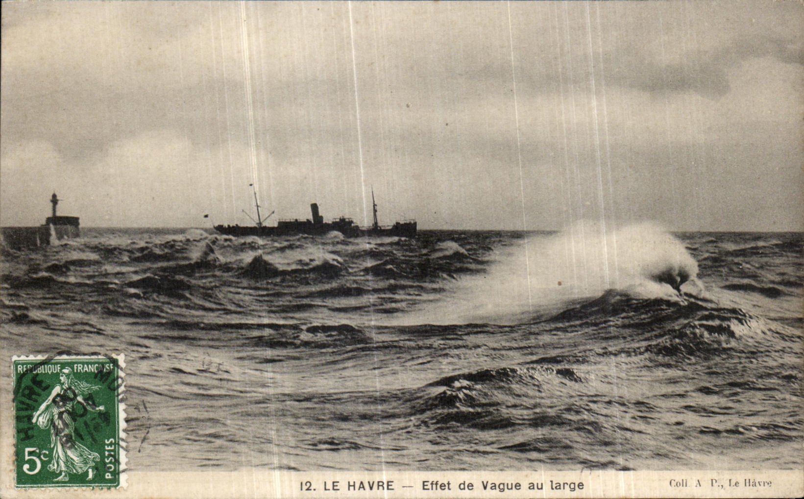CPA Le Havre Effet de Vague au targe