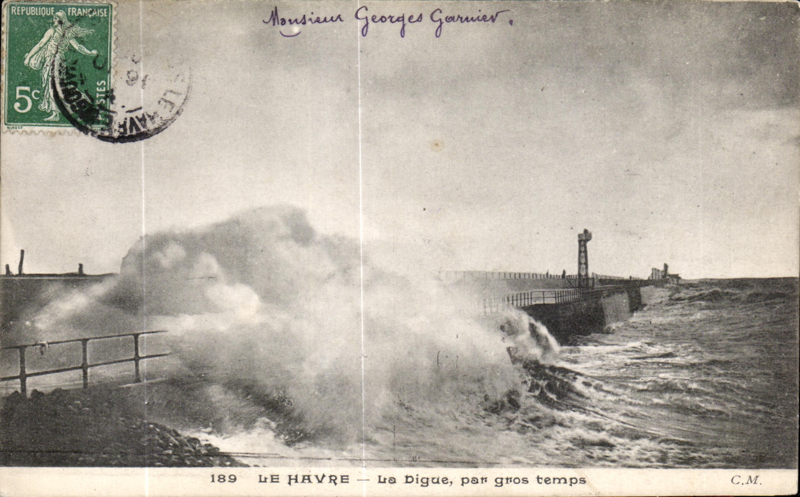 CPA Le Havre Le Digue per gros temps