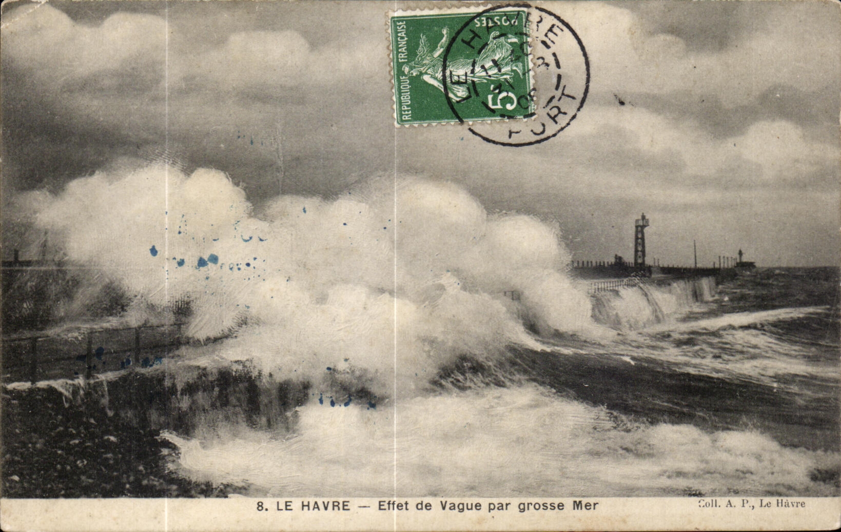 CPA Le Havre Effet de Vague per grosse Mer