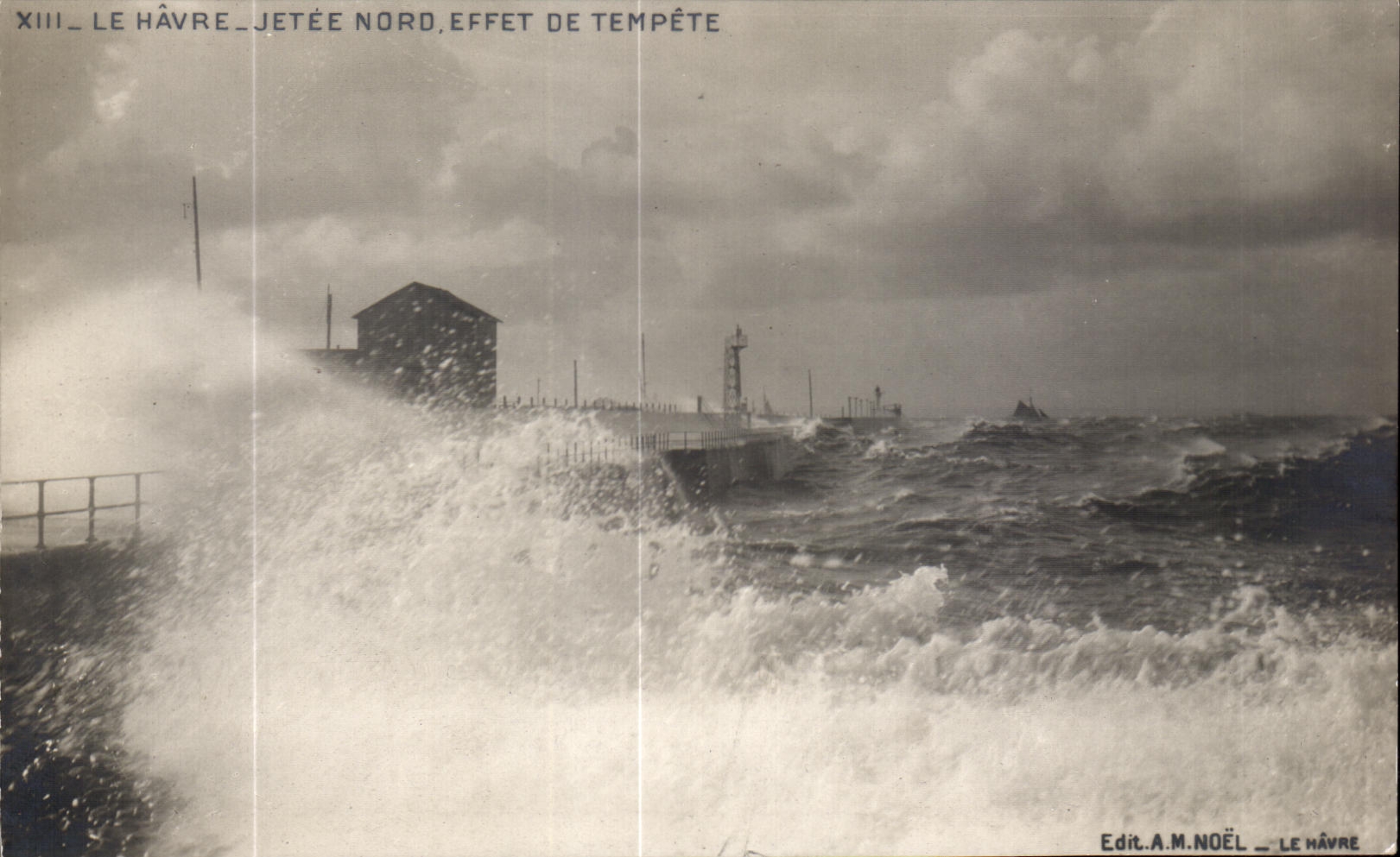 CPA Le Havre Jetee Nord Effet De Tempete