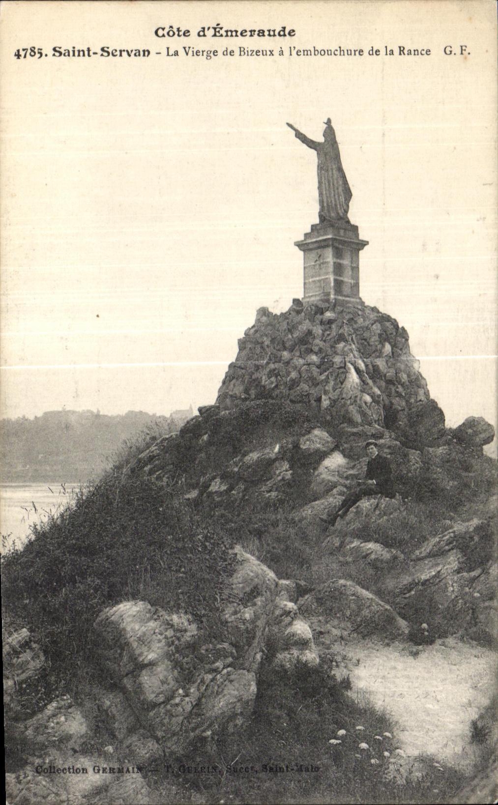 CPA Cote d Emeraude Saint Servan La Vierge de Bizeux a l embouchure de la Rance