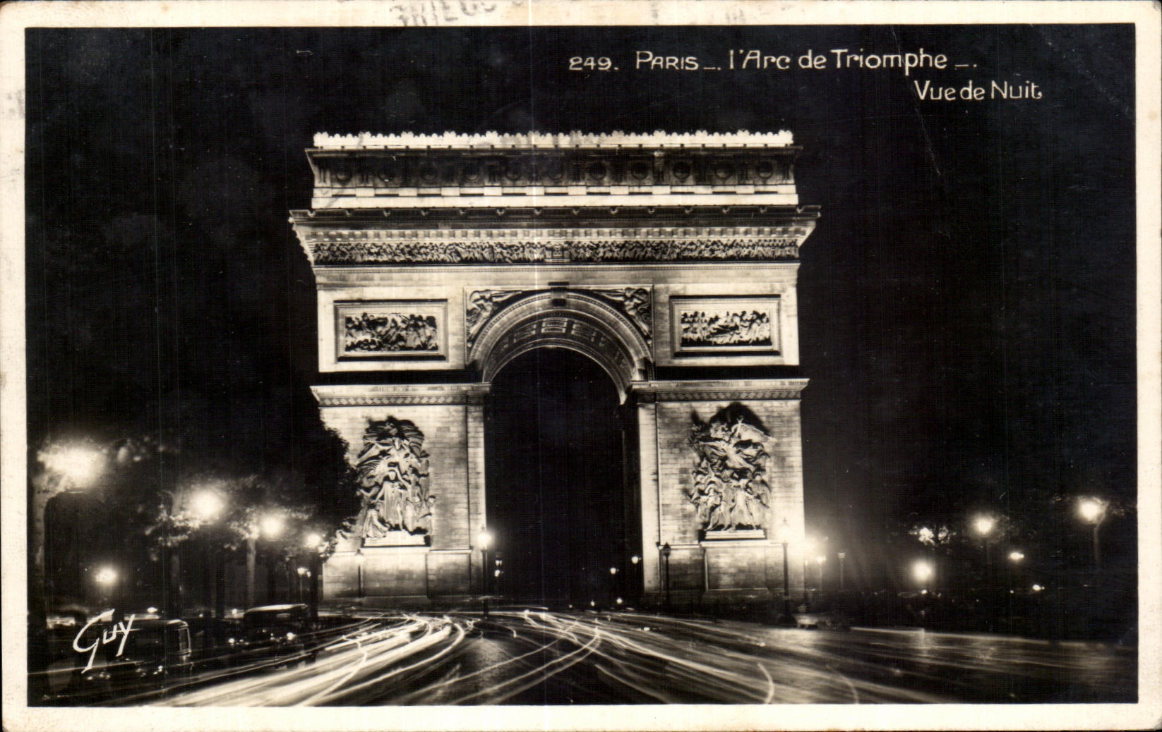 CPA Paris I Arc De Triomphe visto de noche