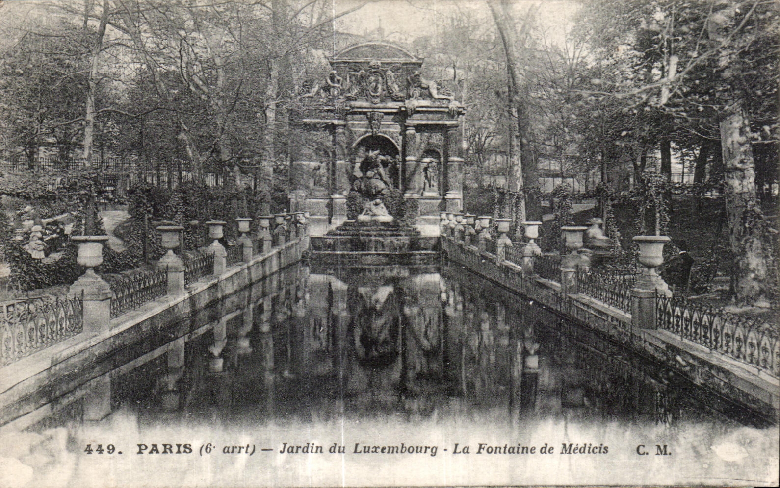 CPA Paris Garden of Luxembourg the Fountain of Medicis