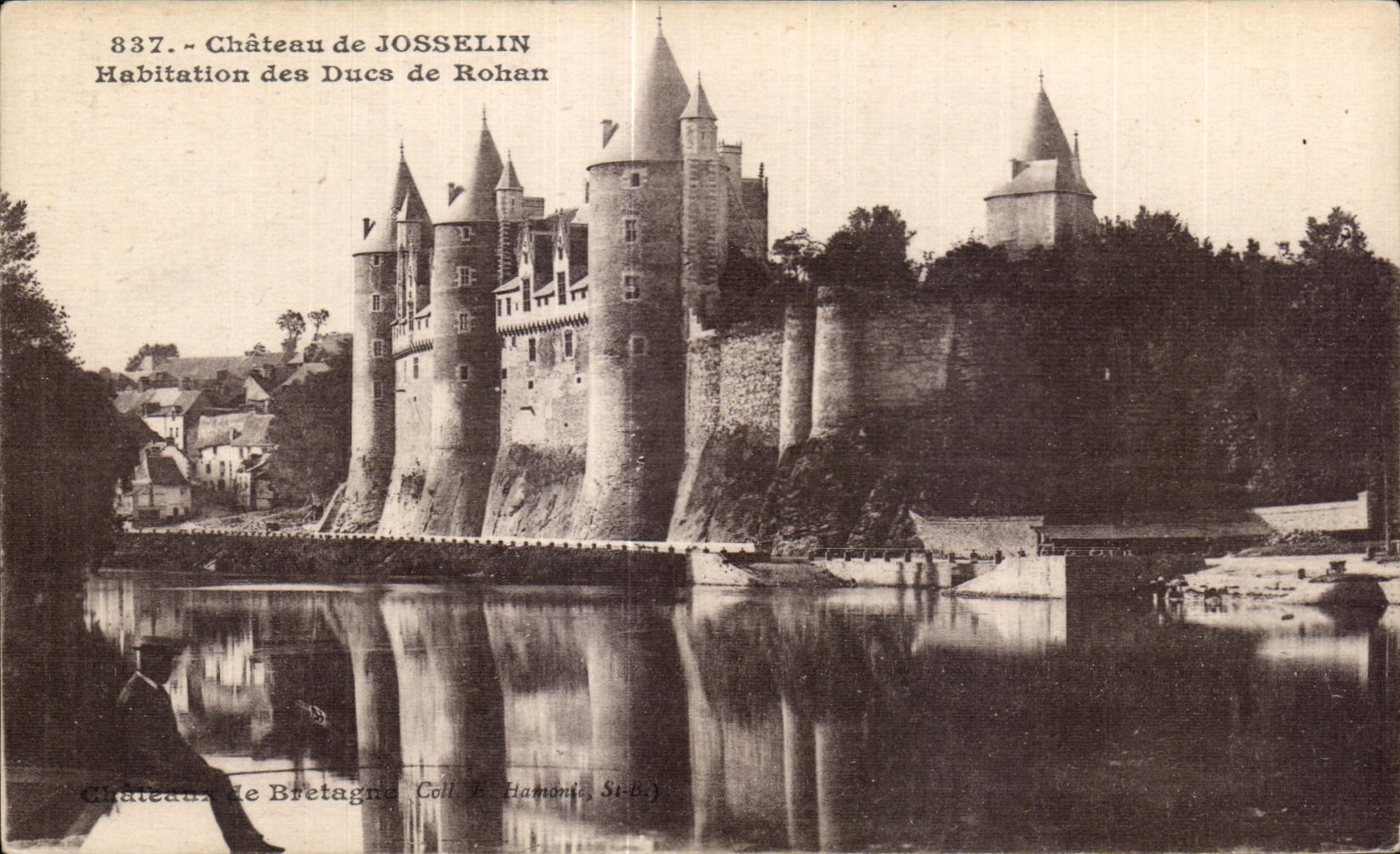 Castillo de CPA de la vivienda de Josselin de los duques de Rohan