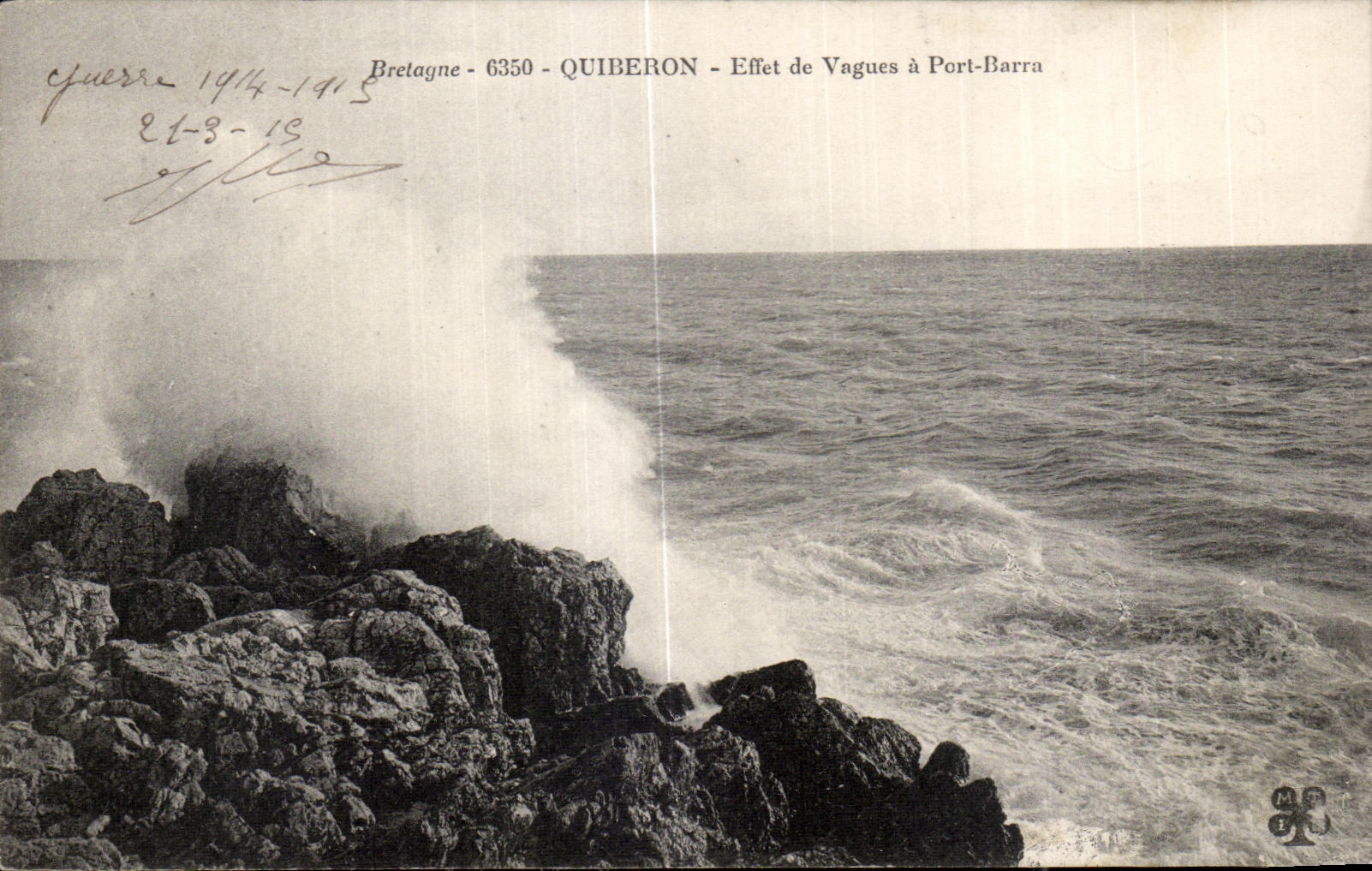 CPA Bretagne Quiberon Effet de Vagues a Port Barra