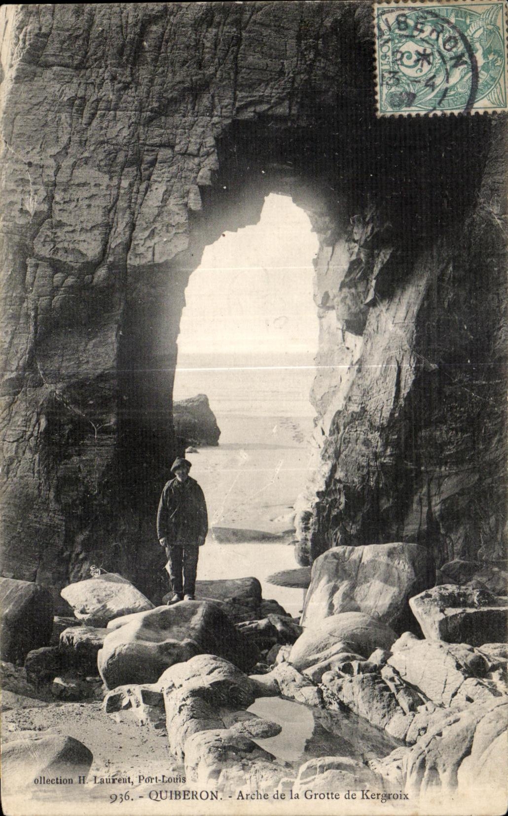 CPA St Quiberon Arehe de la Grotte de Kergroix