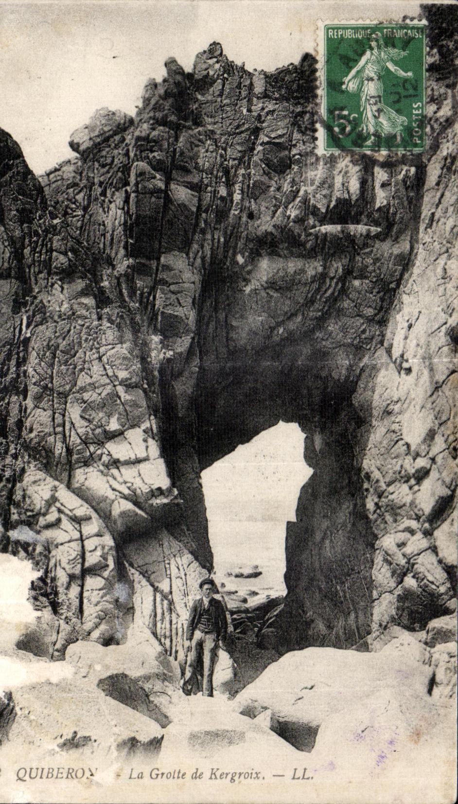 CPA St Quiberon la Grotte de Kergroix