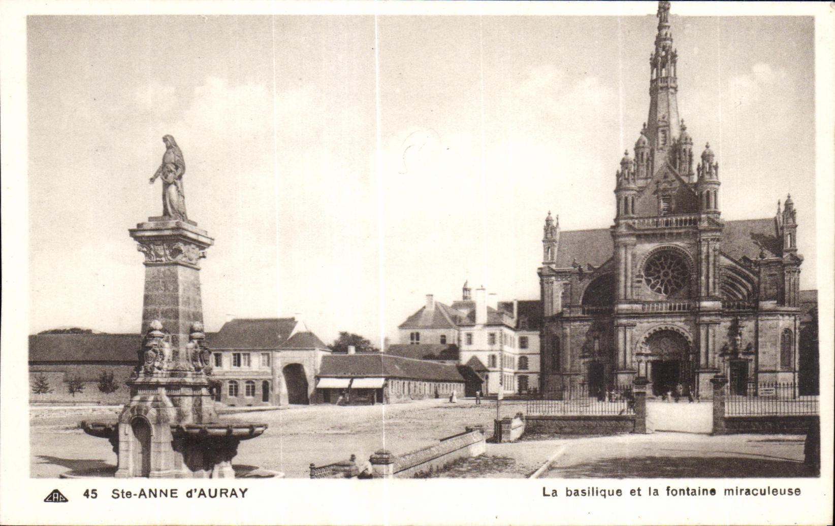 Holy CPA Anne Auray the basillque one and the miraculous fountain