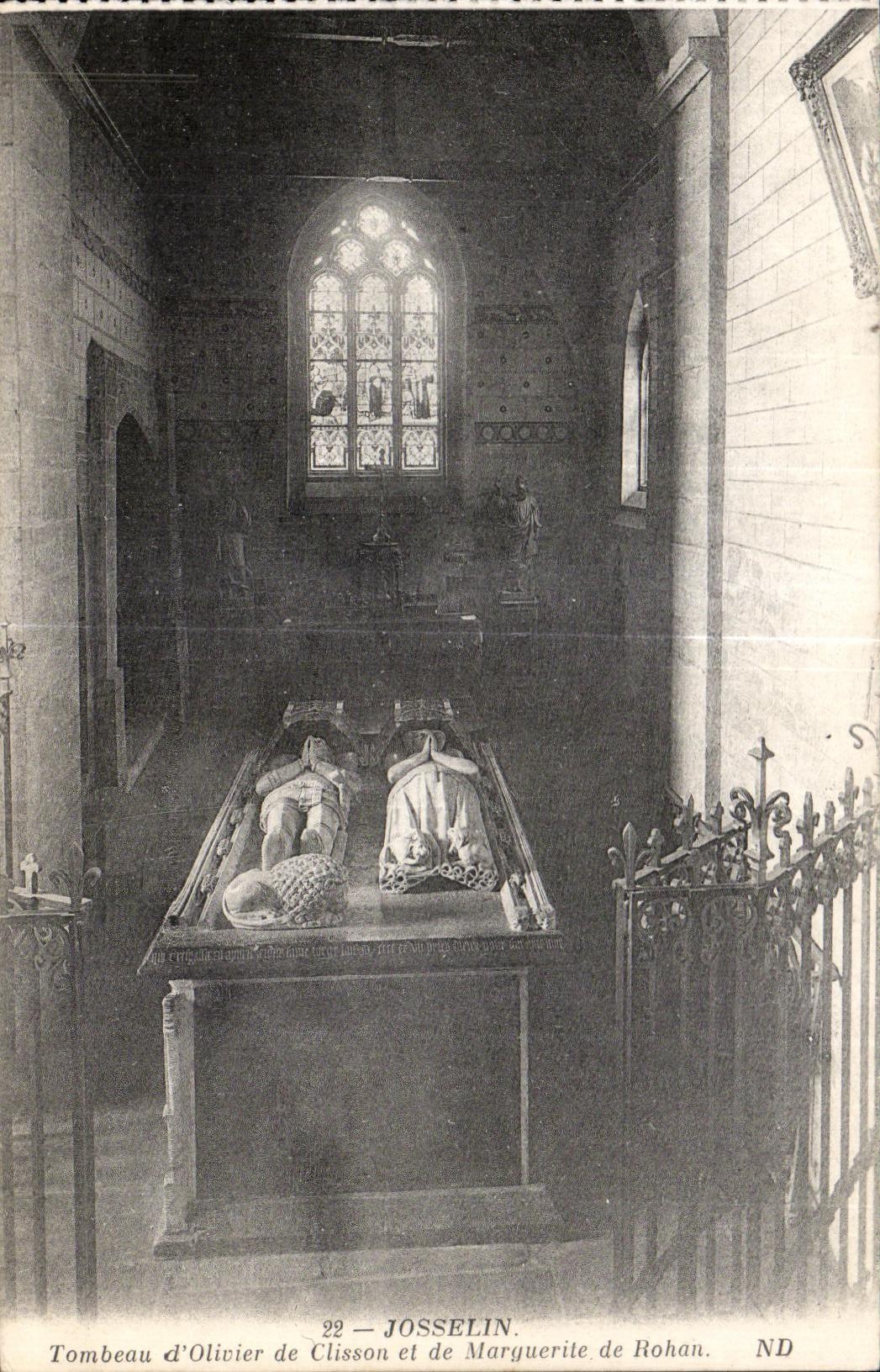CPA Josselin Tomb Olivier de Clisson y de Marguerite de Rohan