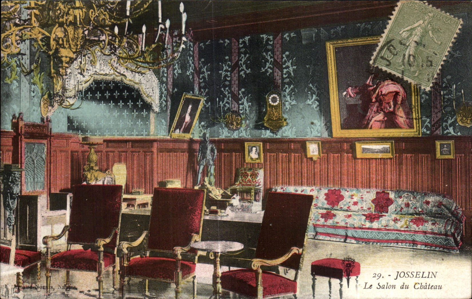 CPA Josselin la sala de estar de Cbateau