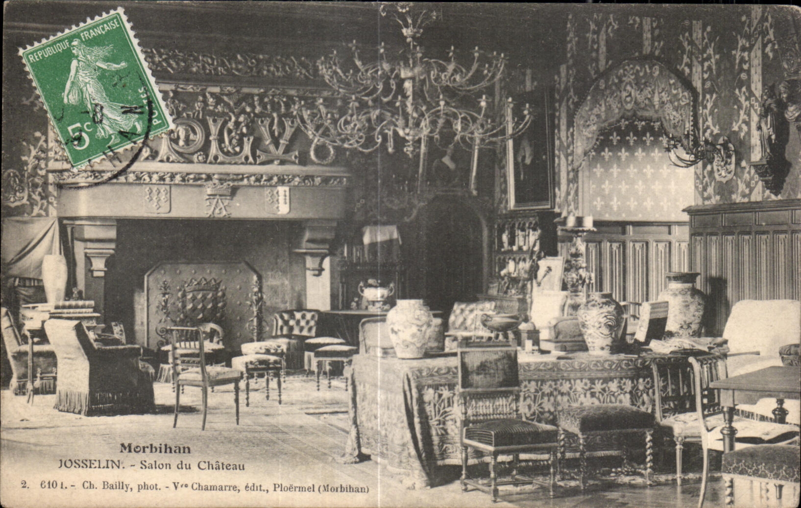 Sala de estar de CPA Josselin Morbihan del castillo