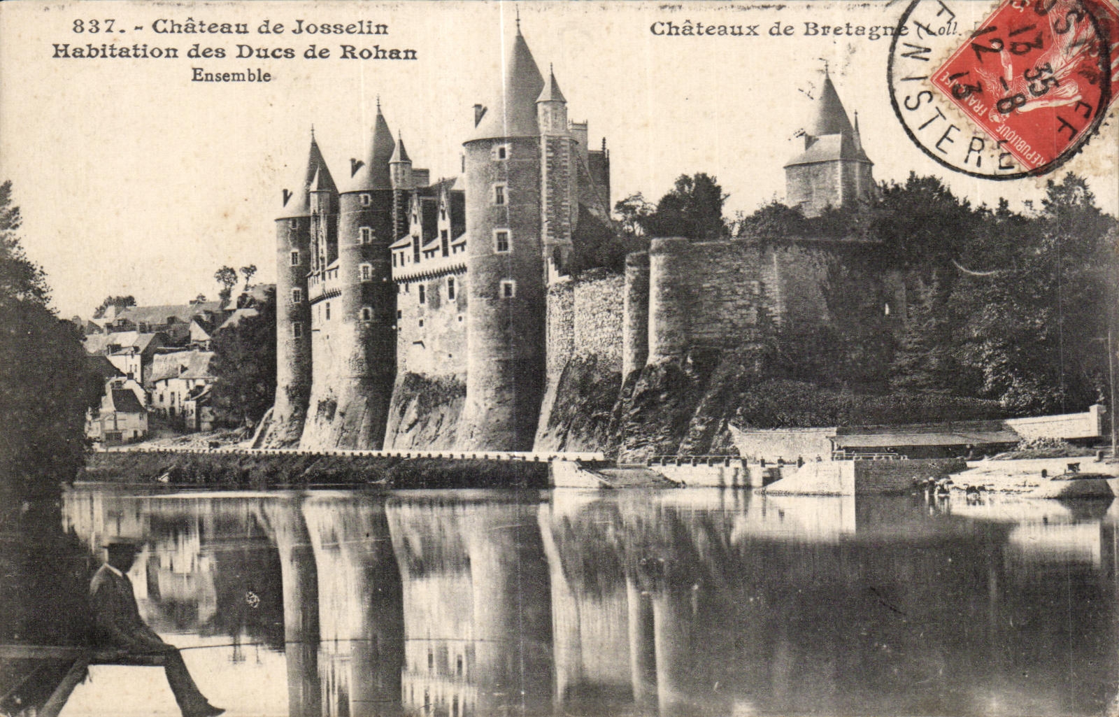 Castillo de CPA de la vivienda de Josselin de los duques de Rohan junto