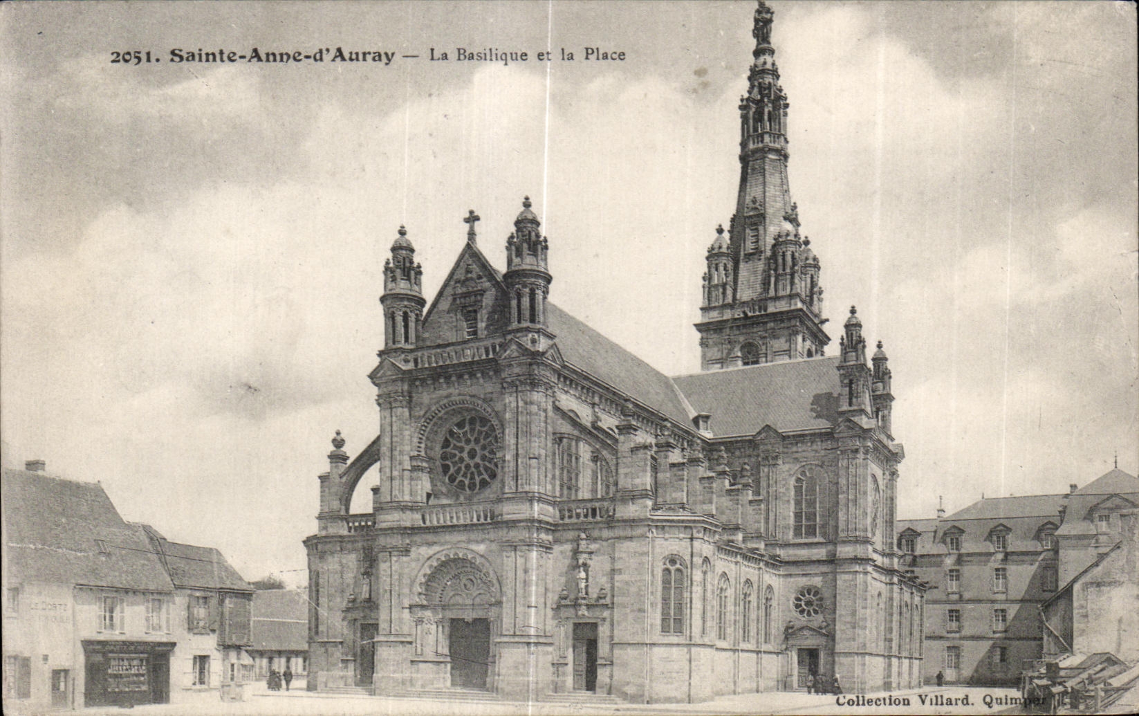 CPA Sainte Anne Auray the Basilica and Ia Place