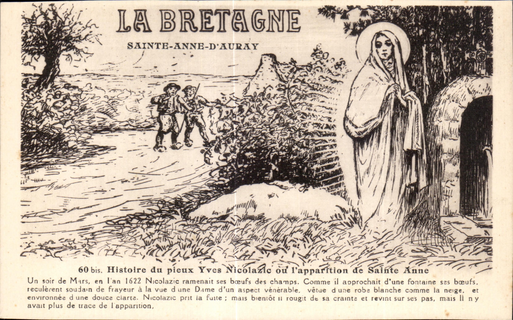 CPA Brittany Sainte Anne Auray Histoire of rain Yves Nicolazic or I appearance of Sainte Anne