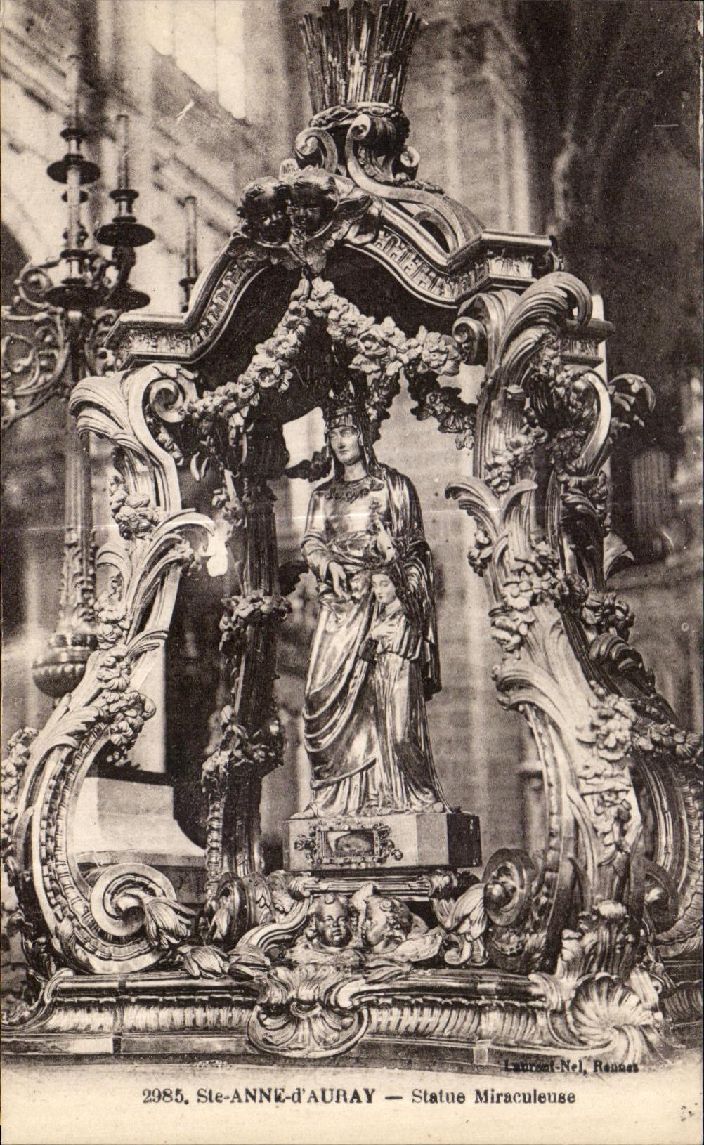 CPA Anne Auray Statue miraculous