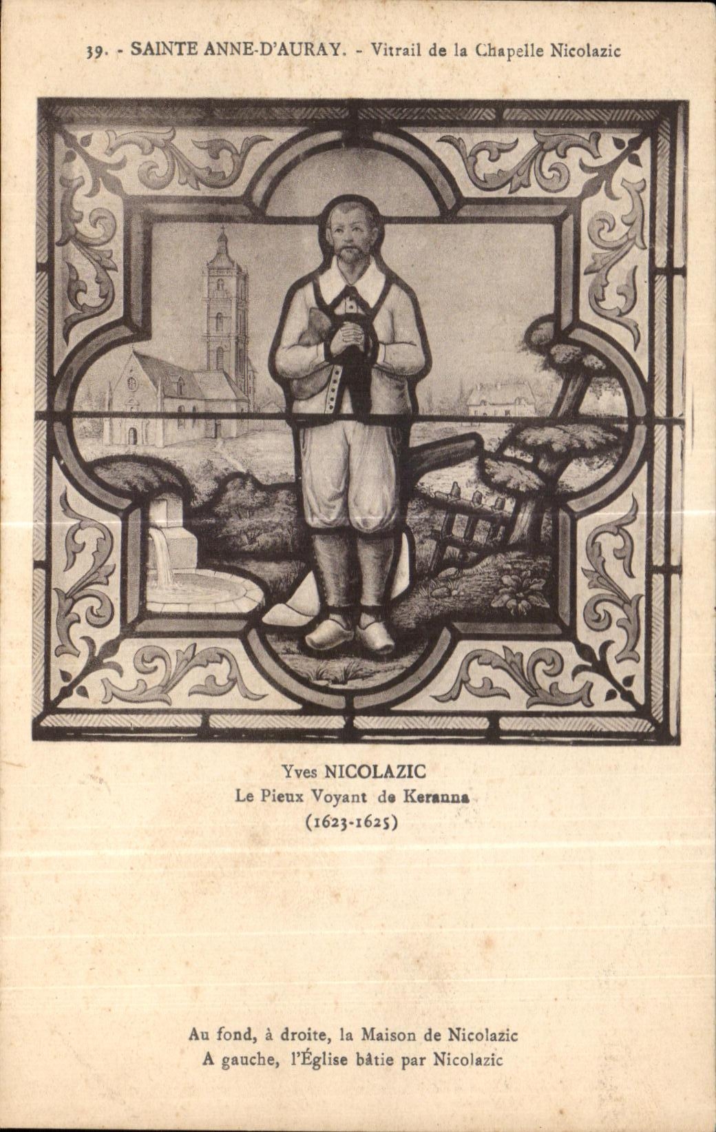 CPA Sainte Anne Auray Stained glass of the Nicolazic Vault