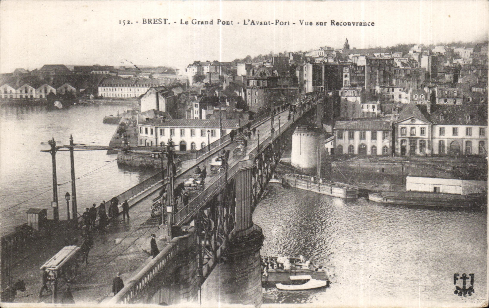 CPA Brest Le Grand Pont L Avant Port Vue sur Reconvrance