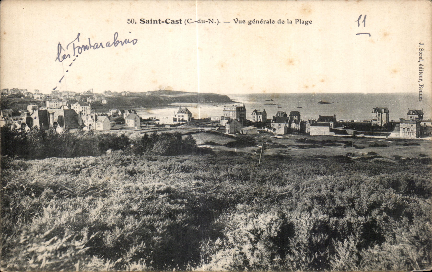 CPA Saint Cast Vue generale de la Plage