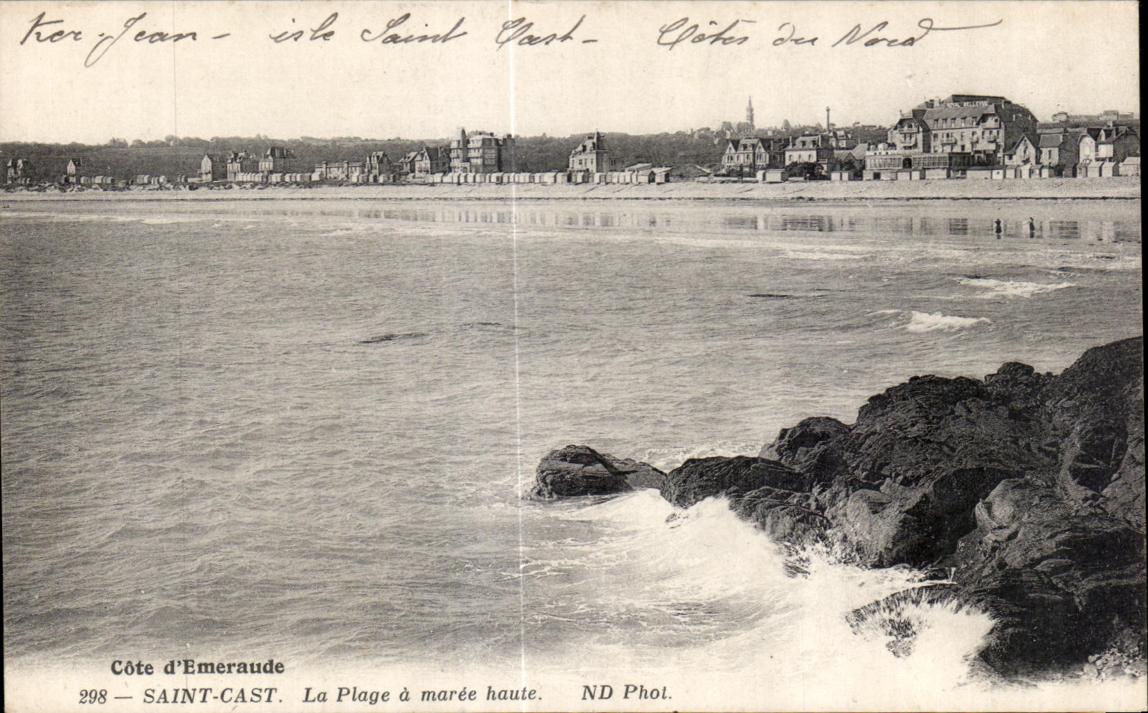 CPA Saint Cast La Plage a maree haute