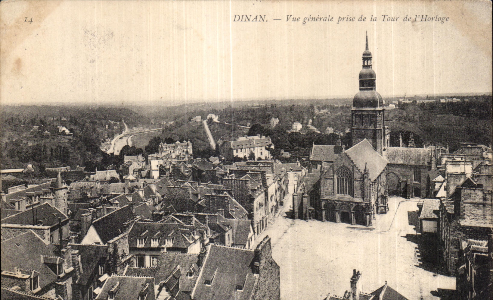 CPA Dinan Vue generale prise de la Tour de l Horloge