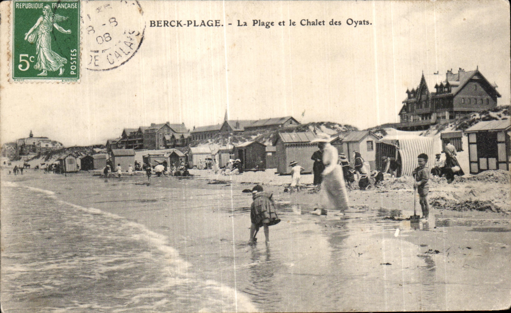 CPA Berck Beach the Beach and the Country cottage of the Sea reeds