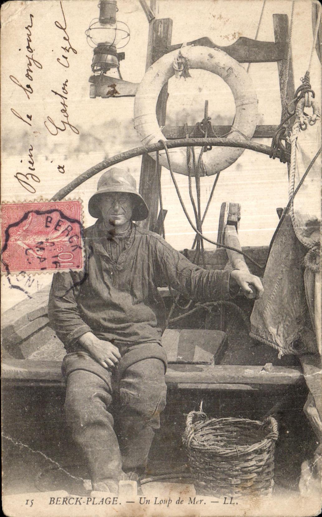 CPA Berck Beach an old seaman