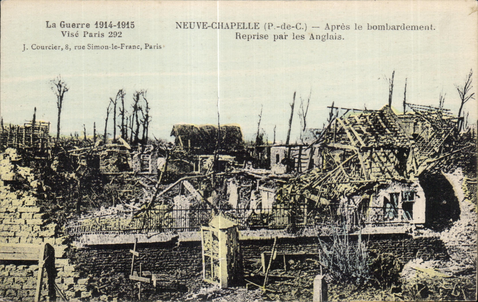 CPA Neuve Chapelle Apres le bombardement