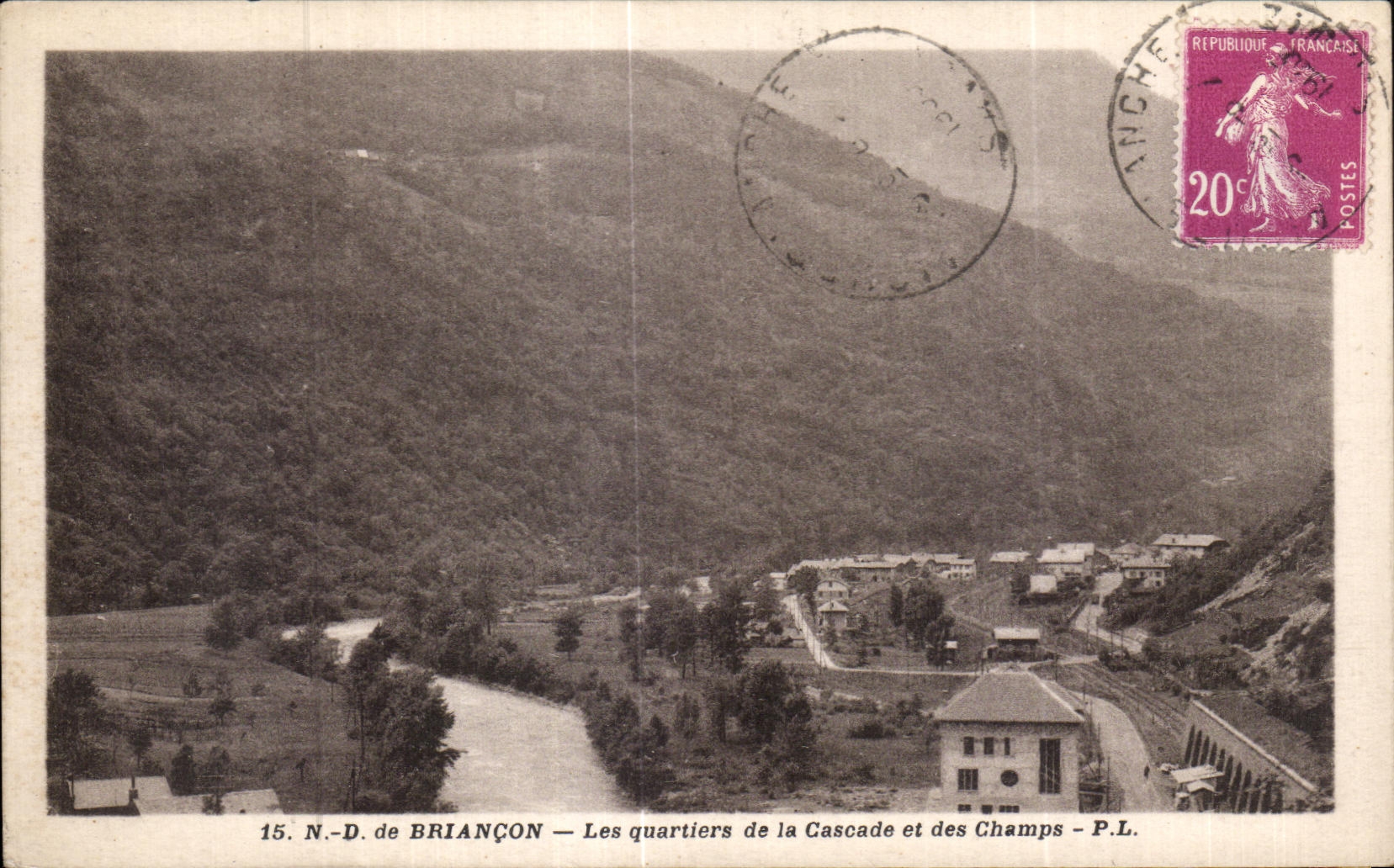 Districtos de CPA Briancon de la cascada y de los campos