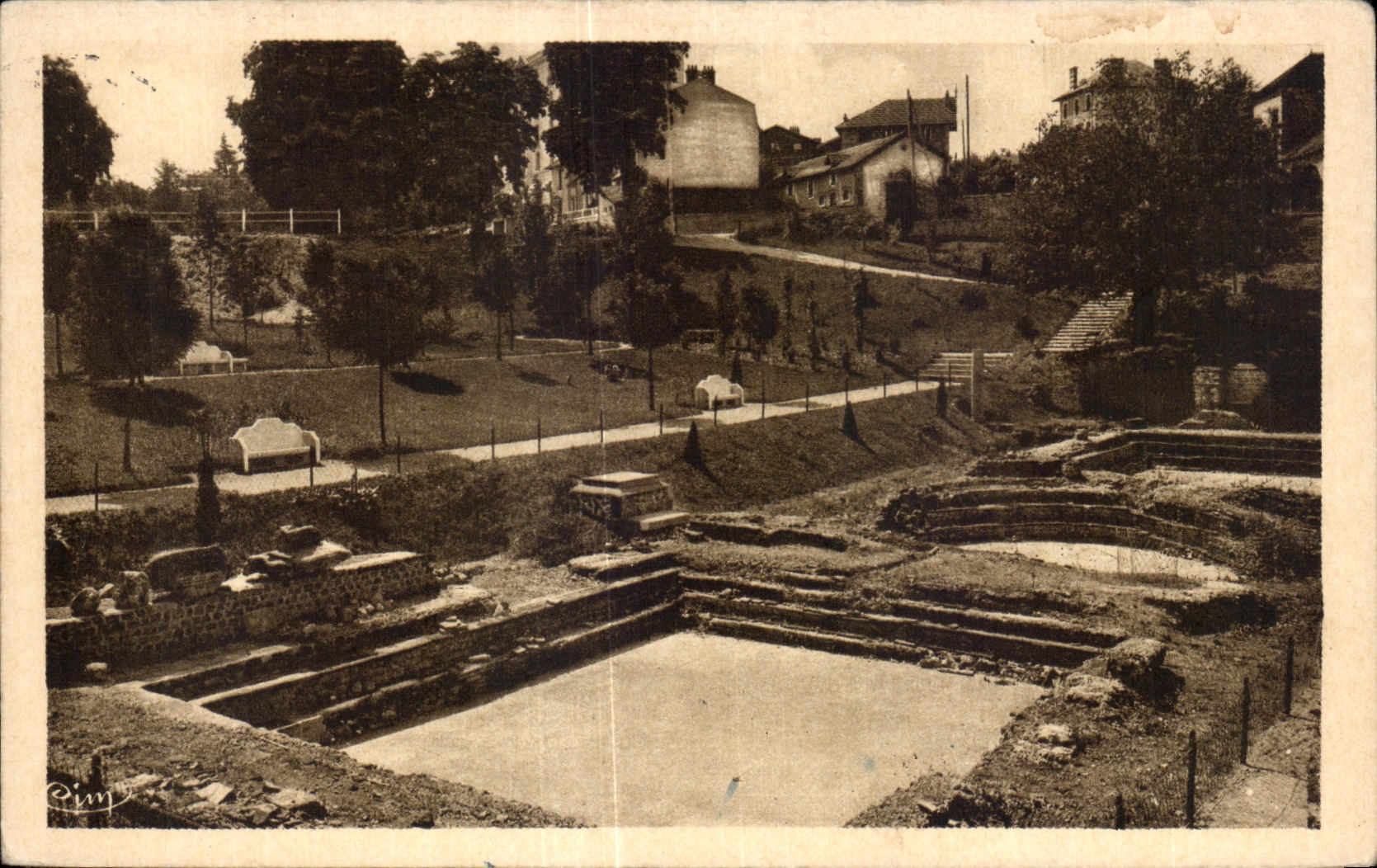 CPA Neris les Bains Allier Piscines romaines