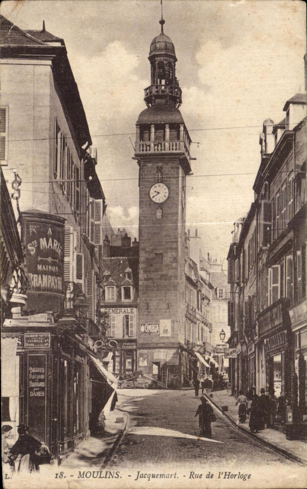 CPA Moulins Jacuemart Street of Clock
