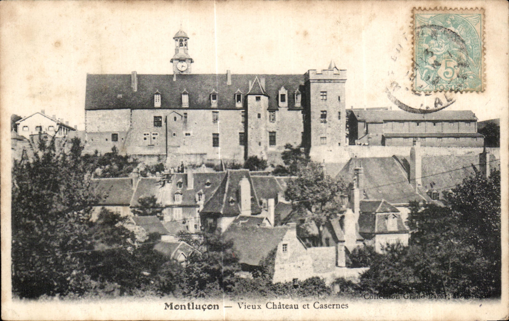 CPA Montlucon Old Castle and Barracks