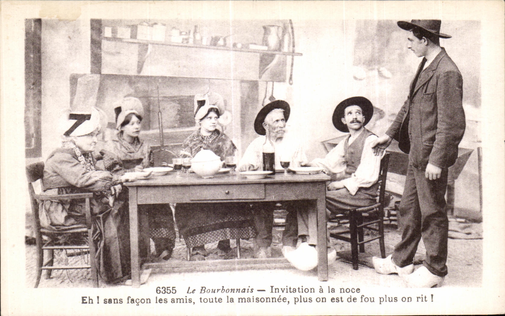 CPA Le Bourbonnais Invitation a la noce Folklore Costume