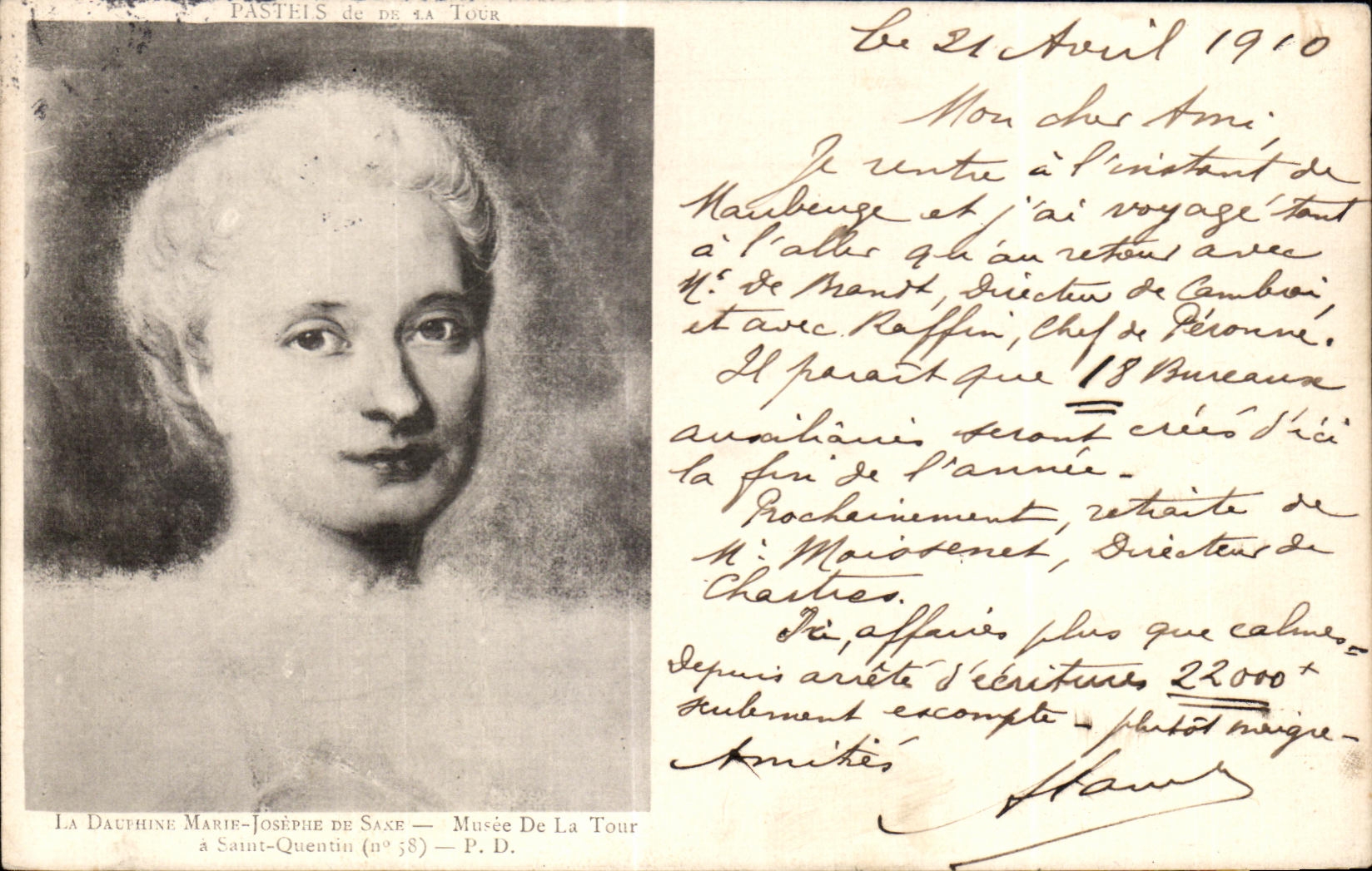 Museo de CPA del St Quentin de la torre el Dauphine Marie Josephe de Sajonia