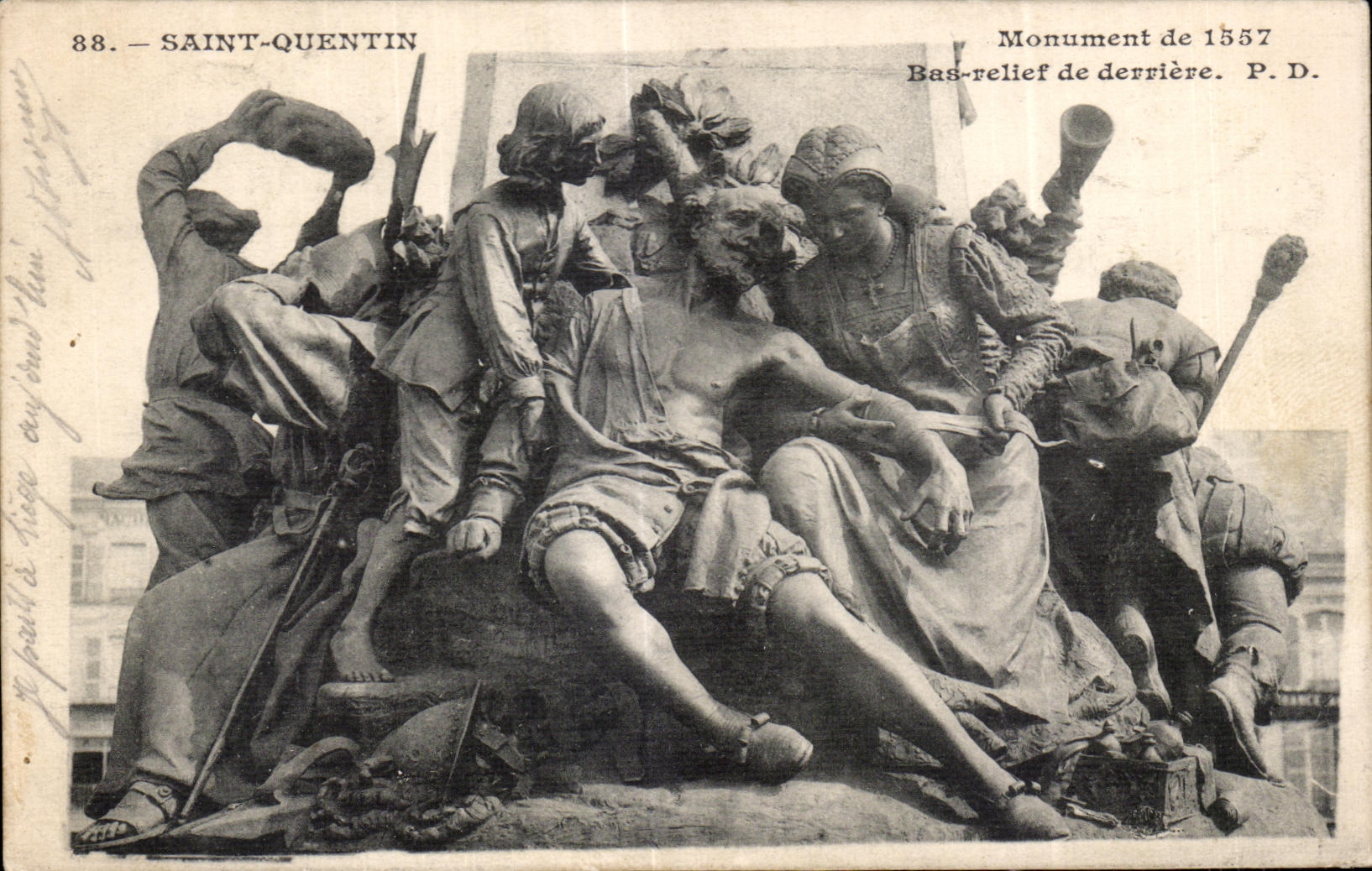 Monumento del Saint Quentin de CPA de la relevacion baja 1557 del devviere