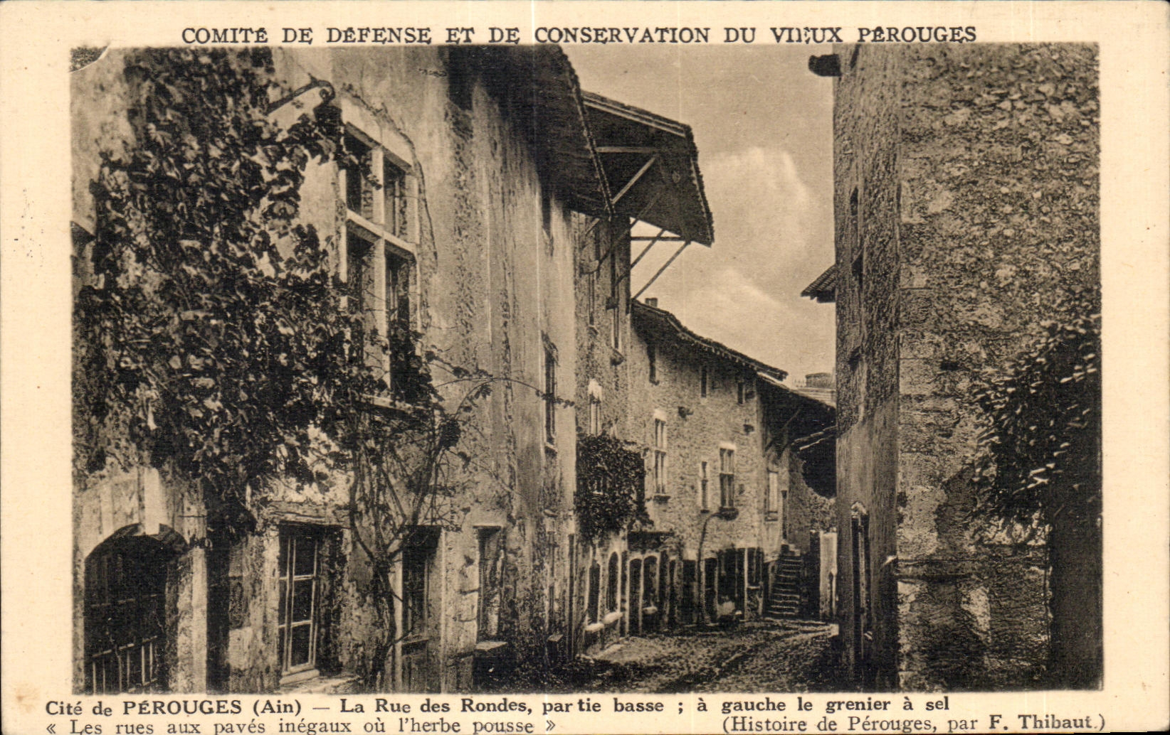 CPA Cite de Pergouges Ain La Rue des Rondes le grenier a sel