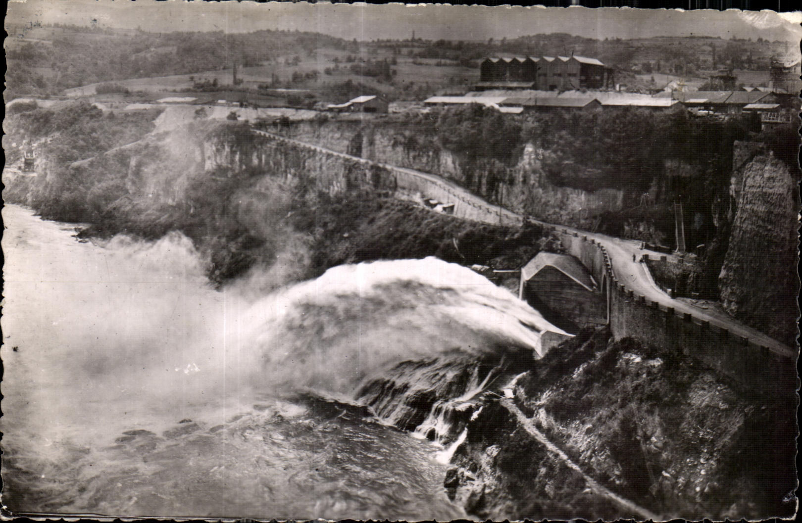 CPA Dam Genissiat Ain Ski-jump to the outlet