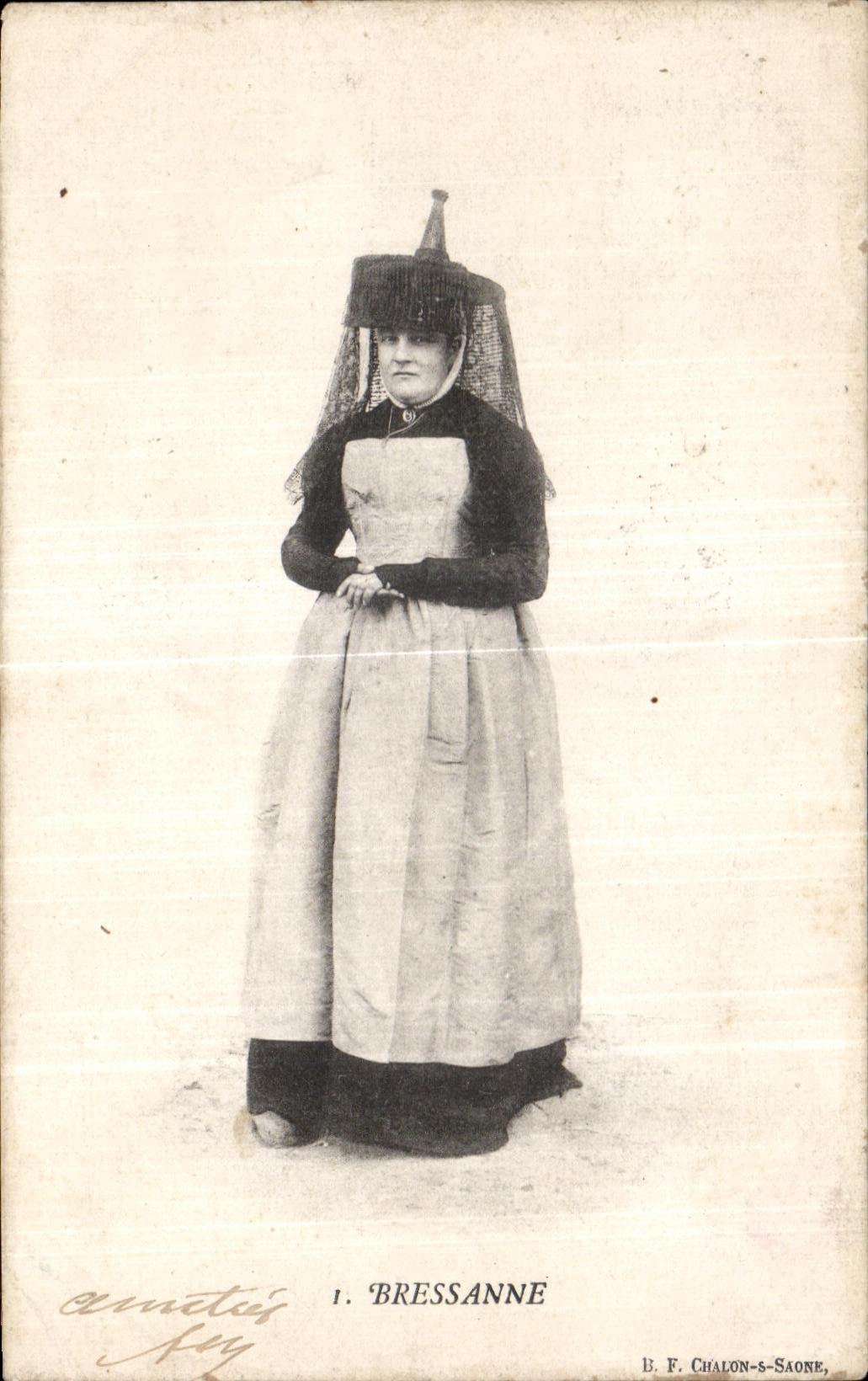 CPA Bressane Folklore Costume Coiffe 