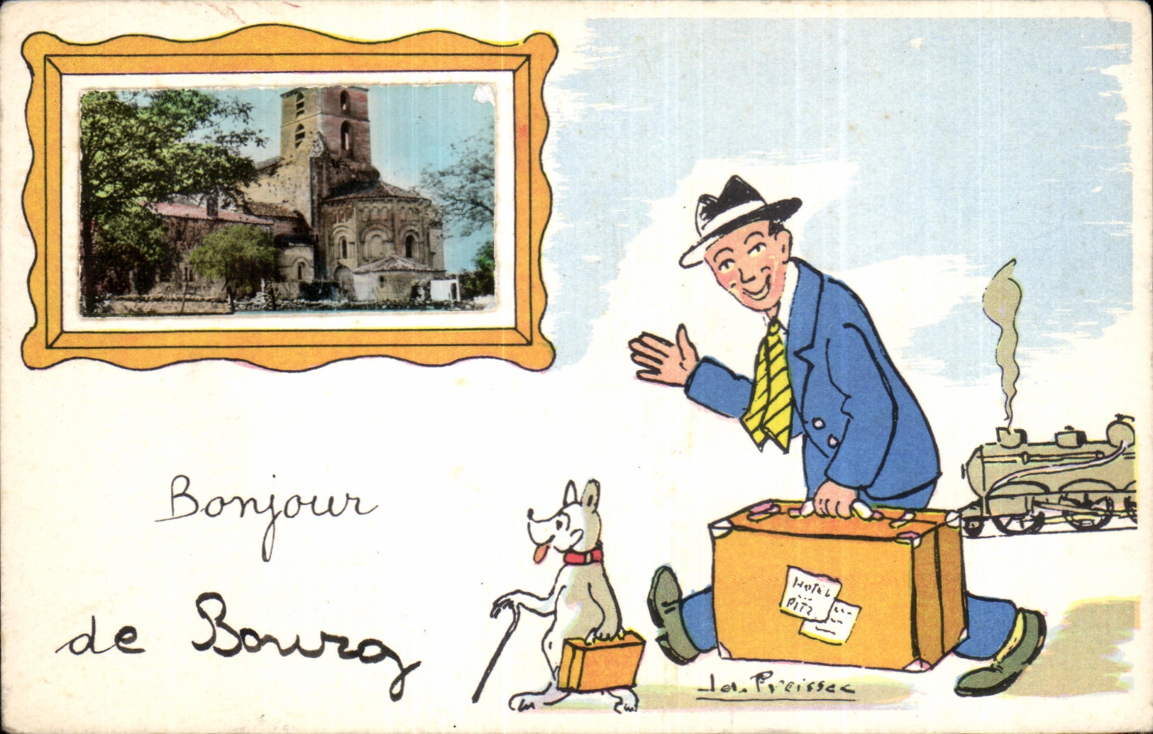 CPA Hello of Borough Train