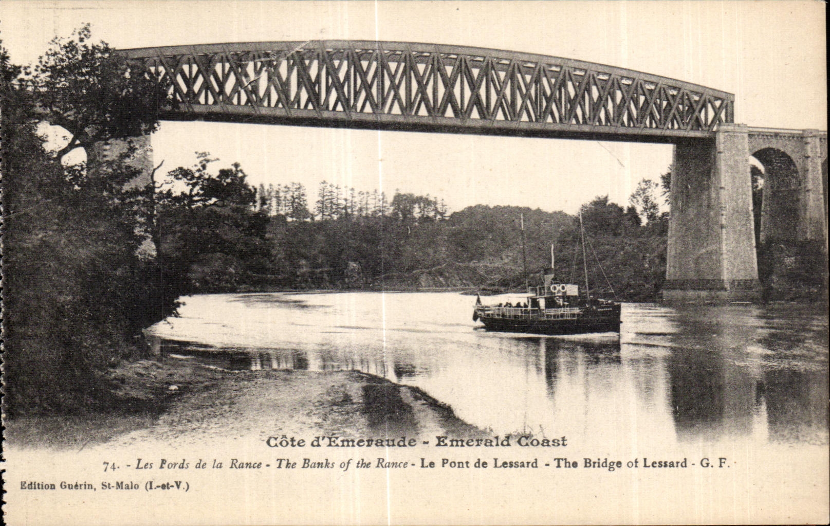 CPA Cote d Emeraude Emerald Coast Les Fords de la Rance Le Pont de Lessard The Bridge of Lessard