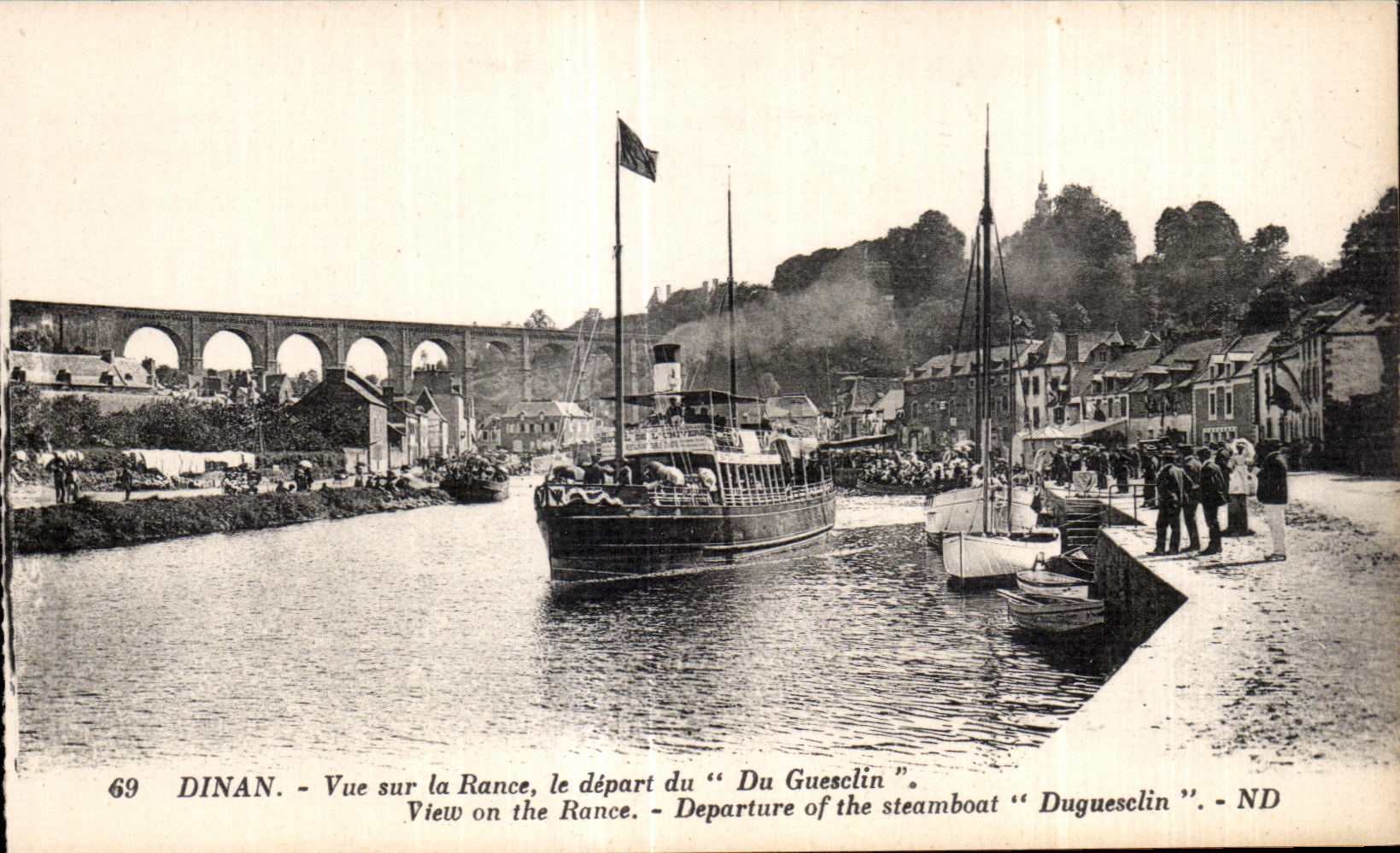 CPA Dinan Seen on Rancid the departure of Of Guesclin View one the Rancid Departure off the steamboat Duguesclin