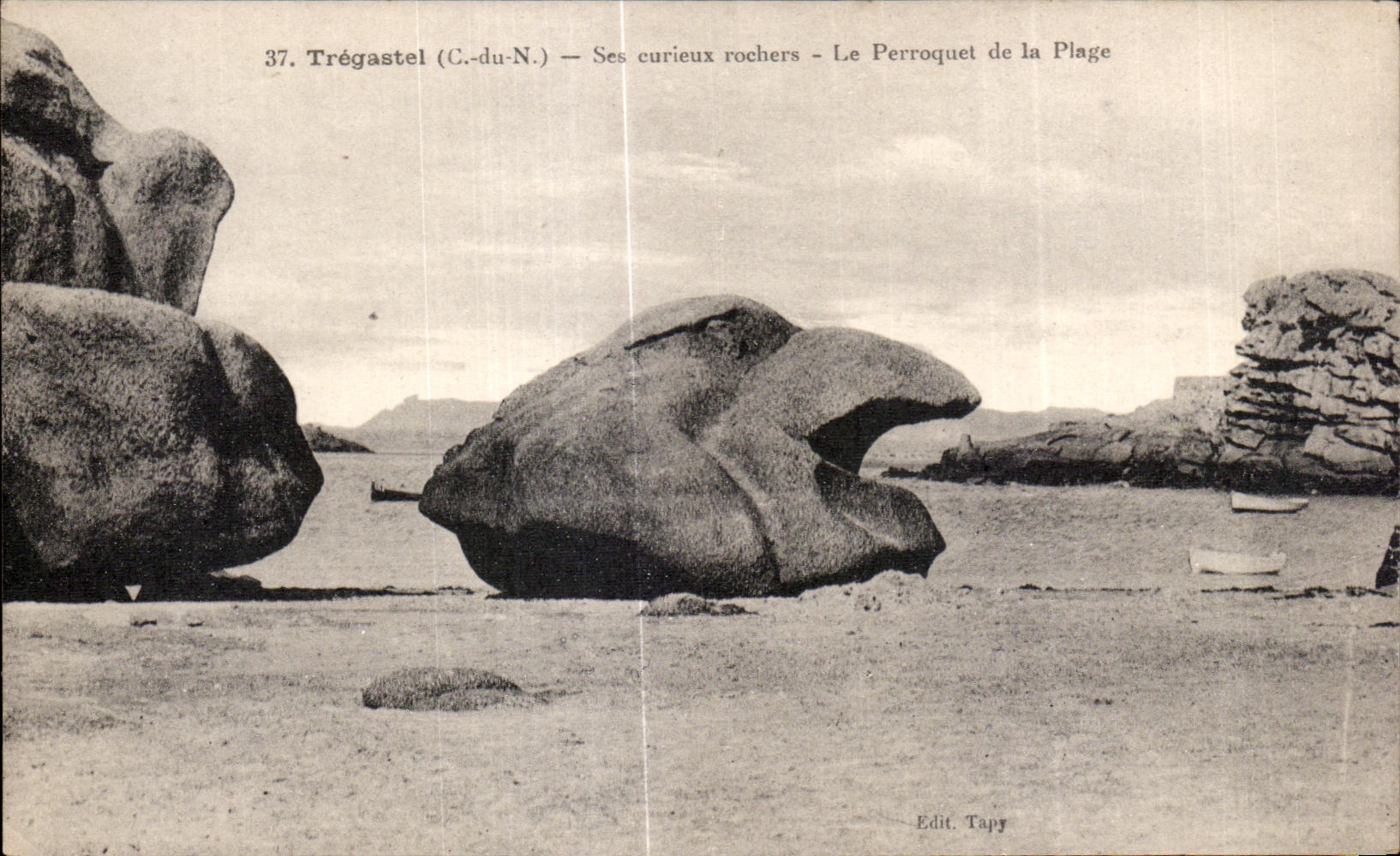 CPA Tregastel Ses curieux rochers Le Perroquet de la Plage