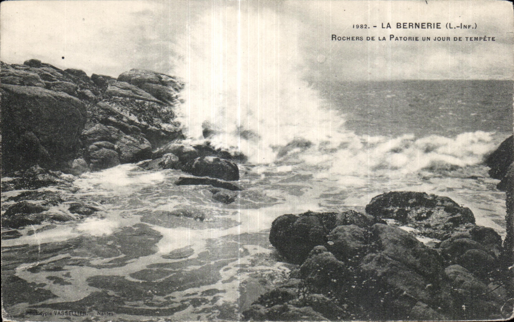 Rocas de CPA Bernerie de Patorie un dia de tormenta