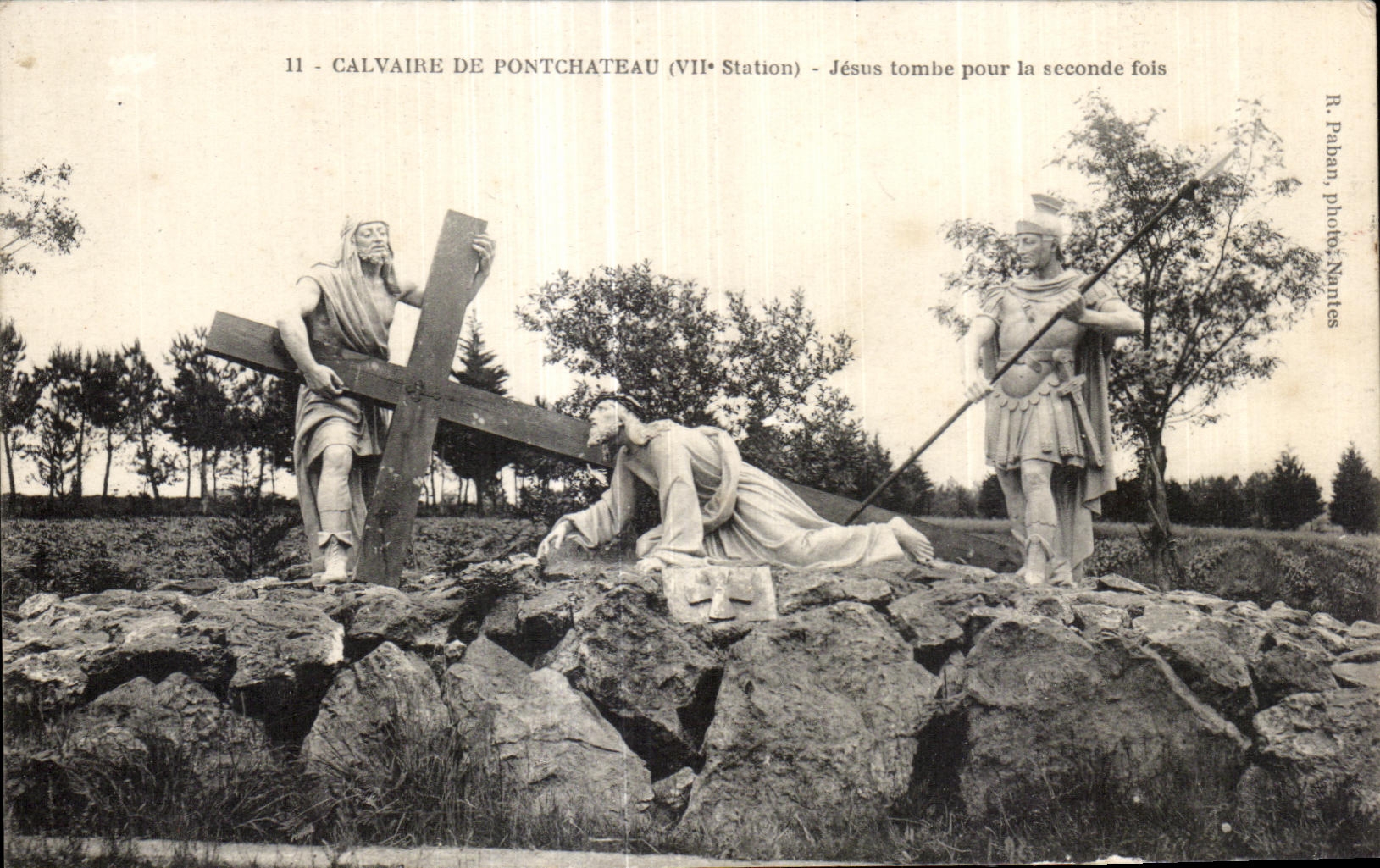 CPA Calvaire De Pontchateau Jesus fall for the second time