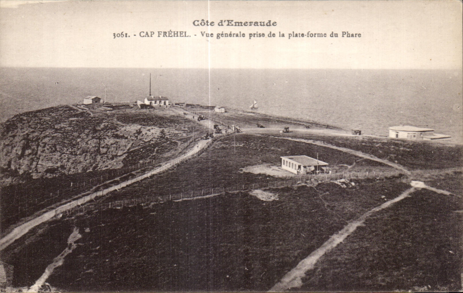 CPA Cote Emeraude Cape Frehel View Taken of Punt forms Lighthouse