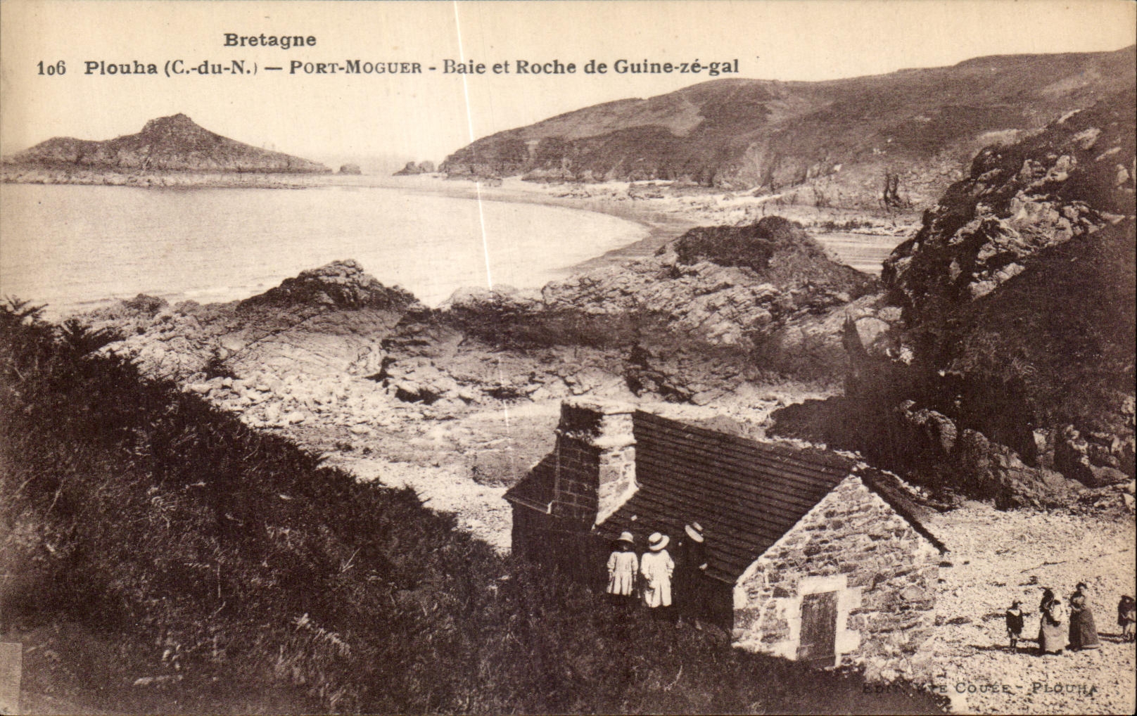 CPA Plouha Port Moguer Baie et Roche de Guine ze gal
