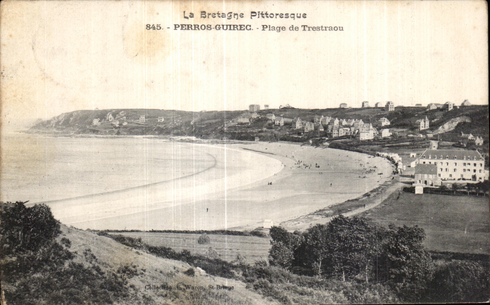 CPA Picturesque Brittany Perros Guirec Beach of Trestraou